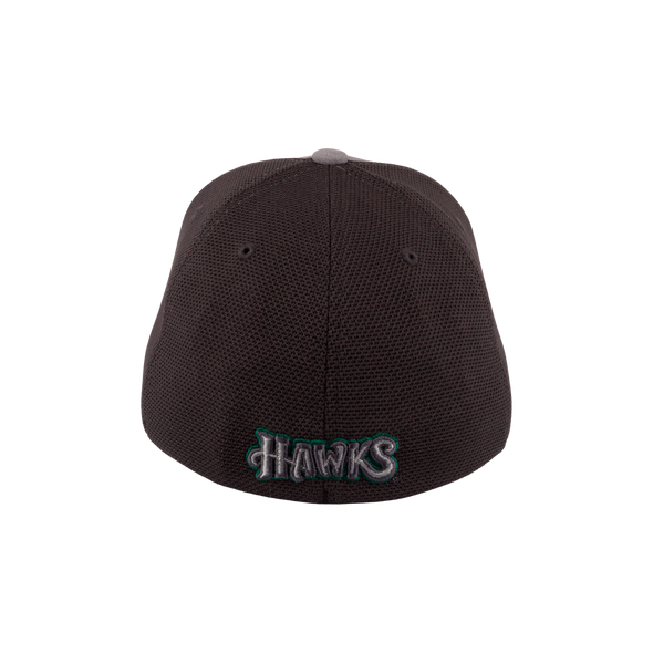 BOISE HAWKS FLINT FLEX FIT HAT, GREY/BLACK