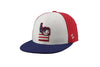 BOISE HAWKS STARS AND STRIPES FITTED HAT, R/W/B