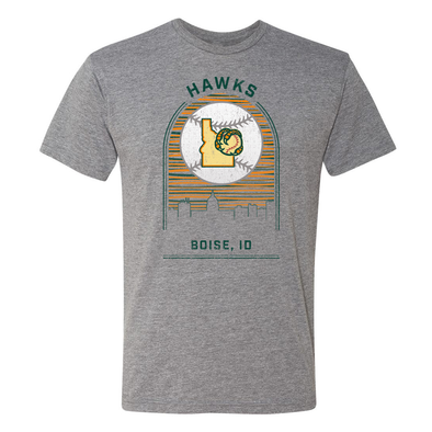 BOISE HAWKS SKYLINE TEE, GREY