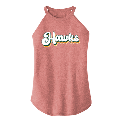 BOISE HAWKS LADIES CURSIVE TANK, ROSE BLUSH