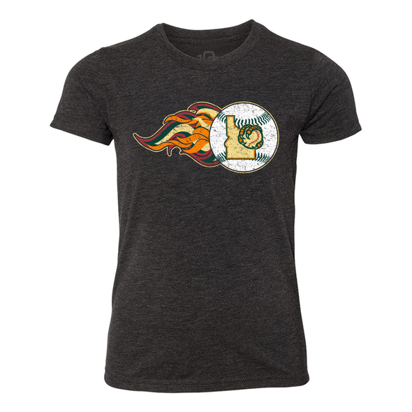 BOISE HAWKS YOUTH FIREBALL TEE, BLACK