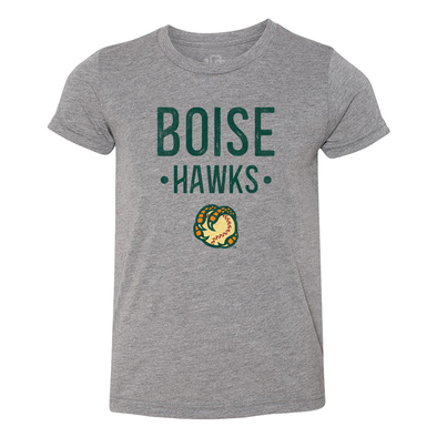BOISE HAWKS YOUTH MIGHTY TEE, HEATHER GREY