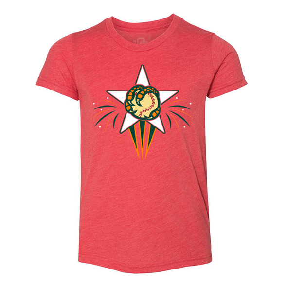 BOISE HAWKS YOUTH STAR TEE, RED